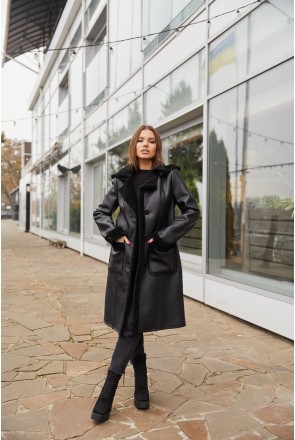 Sheepskin Coat Mila Nova D-158 black