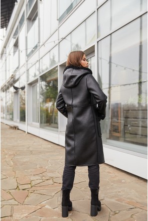 Sheepskin Coat Mila Nova D-158 black