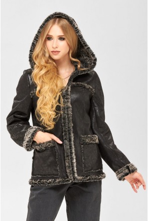 Winter Sheepskin Coat Mila Nova D-160 black