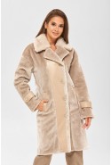 Winter Sheepskin Coat Mila Nova D-165 beige