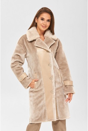 Winter Sheepskin Coat Mila Nova D-165 beige