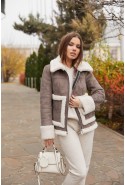 Sheepskin Coat Mila Nova D-163 cappuccino