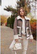 Sheepskin Coat Mila Nova D-163 cappuccino