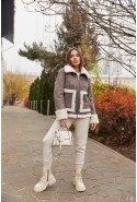 Sheepskin Coat Mila Nova D-163 cappuccino