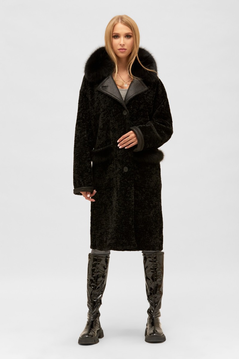 Sheepskin Coat Mila Nova D-179dl black