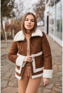 Sheepskin Coat Mila Nova D-163 red