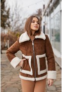 Sheepskin Coat Mila Nova D-163 red