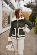 Sheepskin Coat Mila Nova D-163 green