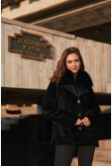 Sheepskin Coat Mila Nova D-179 black