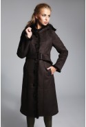 Winter Sheepskin Coat Mila Nova B-13n chocolate