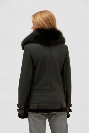 Sheepskin Coat Mila Nova D-183 black