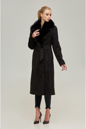 Winter Sheepskin Coat Mila Nova D-132 black