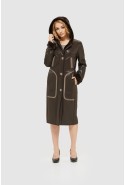 Winter Sheepskin Coat Mila Nova D-147 Chocolate