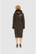 Winter Sheepskin Coat Mila Nova D-147 Chocolate