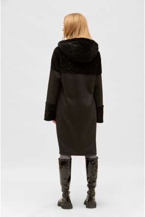 Sheepskin Coat Mila Nova D-187 black