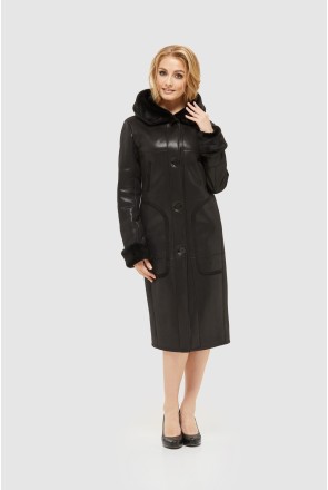 Winter Sheepskin Coat Mila Nova D-147 black