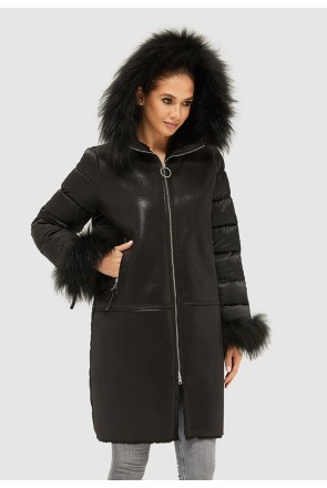 Winter Sheepskin Coat Mila Nova D-152 black