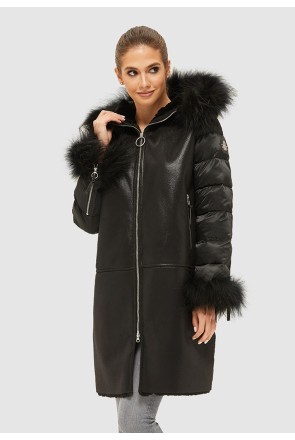 Winter Sheepskin Coat Mila Nova D-152 black