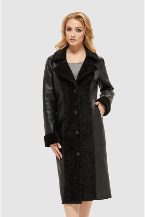 Winter Sheepskin Coat Mila Nova D-145 black