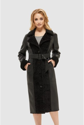 Winter Sheepskin Coat Mila Nova D-145 black