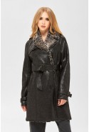 Winter Sheepskin Coat Mila Nova D-154b black