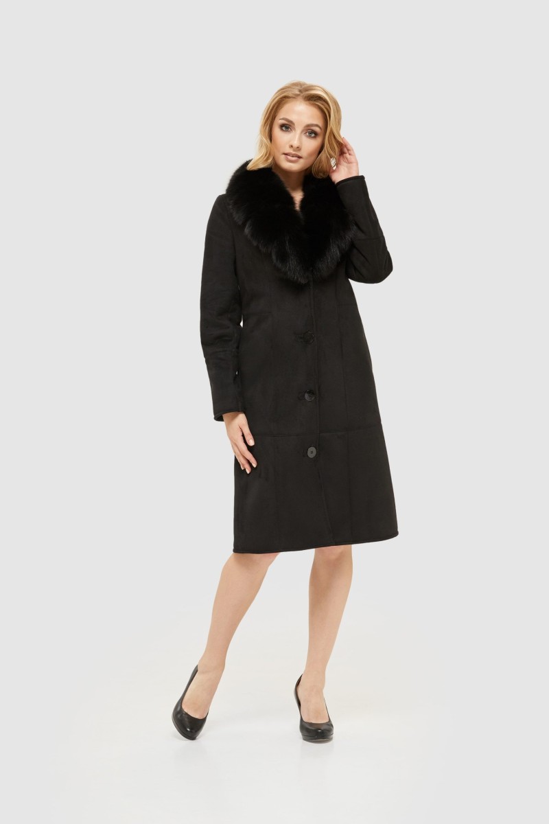 Winter Sheepskin Coat Mila Nova D-148 black