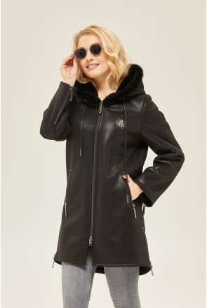 Winter Sheepskin Coat Mila Nova D-153ex black