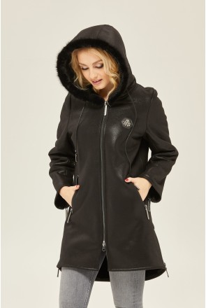 Winter Sheepskin Coat Mila Nova D-153ex black