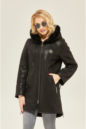 Winter Sheepskin Coat Mila Nova D-153ex black