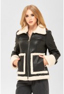 Winter Sheepskin Coat Mila Nova D-163 black