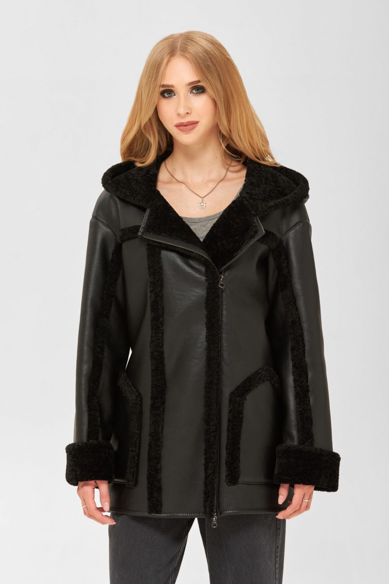 Winter Sheepskin Coat Mila Nova D-171 black