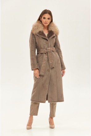 Winter Sheepskin Coat Mila Nova D-173 cappuccino