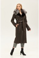 Winter Sheepskin Coat Mila Nova D-173 chocolate