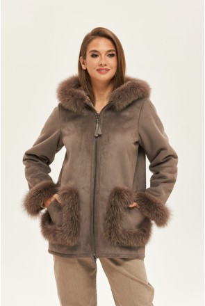 Winter Sheepskin Coat Mila Nova D-175 cappuccino