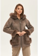 Winter Sheepskin Coat Mila Nova D-175 cappuccino