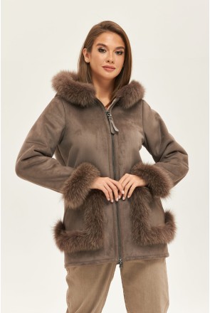 Winter Sheepskin Coat Mila Nova D-175 cappuccino