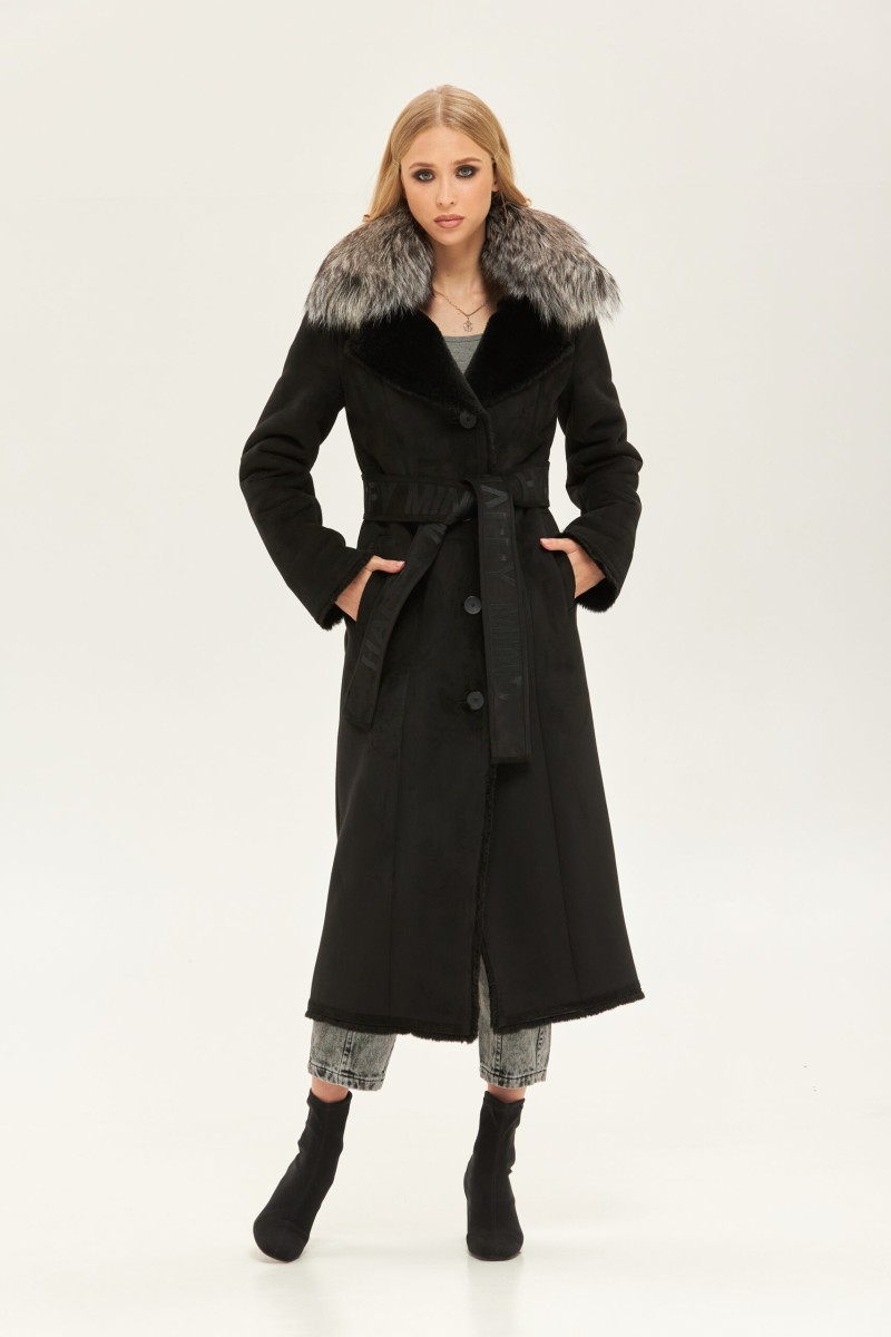 Winter Sheepskin Coat Mila Nova D-173 black