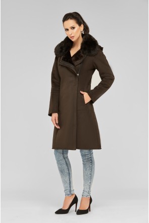 Winter Sheepskin Coat Mila Nova D-61 chocolate