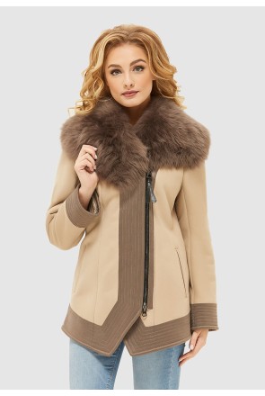 Winter Sheepskin Coat Mila Nova D-34 beige