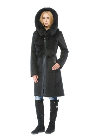 Winter Sheepskin Coat Mila Nova D-71 black