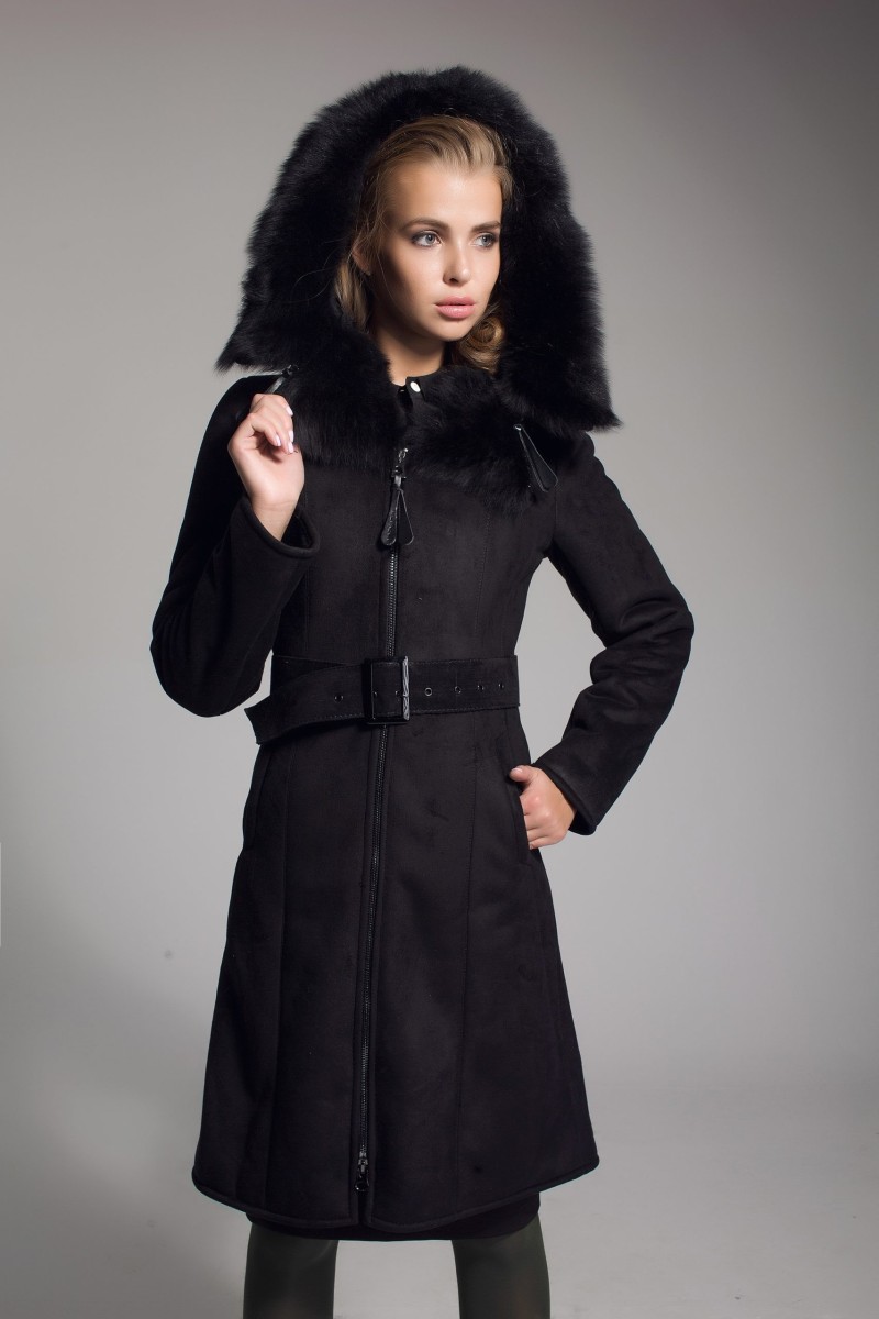 Winter Sheepskin Coat Mila Nova D-64 black