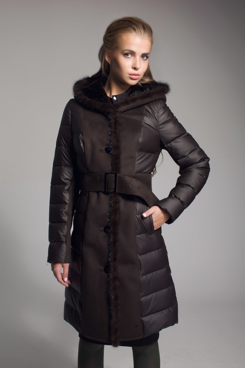 Winter Sheepskin Coat Mila Nova D-92 chocolate