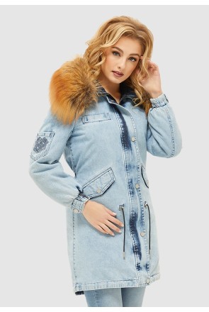 Winter denim Parka Mila Nova P-31 light blue