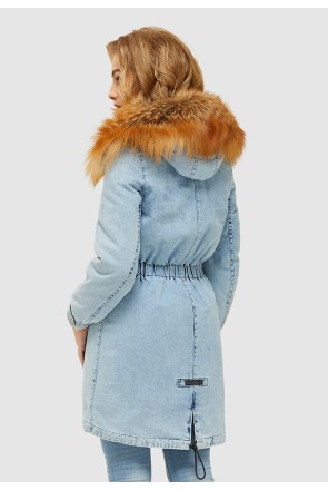 Winter denim Parka Mila Nova P-31 light blue