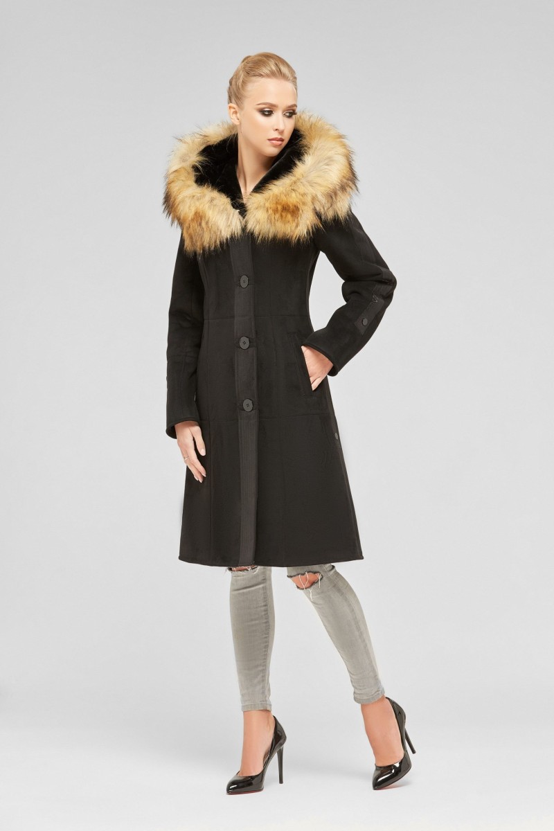 Winter Sheepskin Coat Mila Nova D-86 black