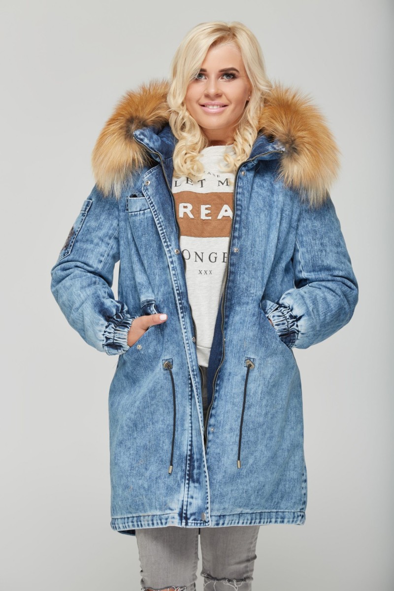 Winter denim Parka Mila Nova P-31 blue