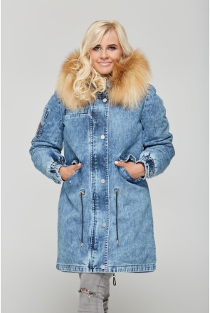 Winter denim Parka Mila Nova P-31 blue