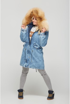 Winter denim Parka Mila Nova P-31 blue