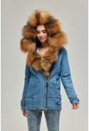 Winter denim Parka Mila Nova P-42 blue