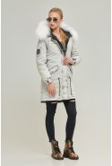 Winter denim Parka Mila Nova P-31 light grey